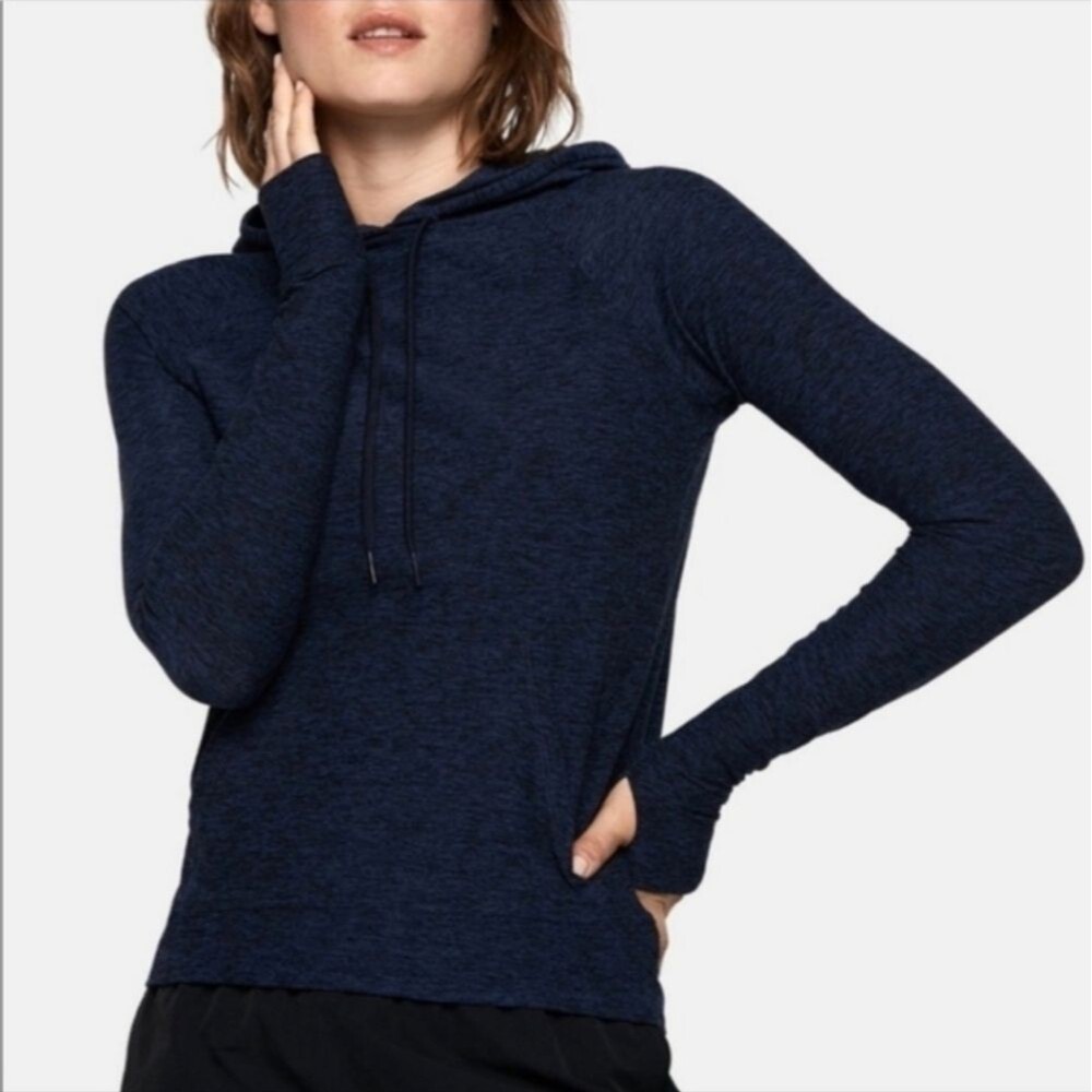 Outdoor Voices Cloudknit Pullover Hoodie Heathered Navy Blue M Medium